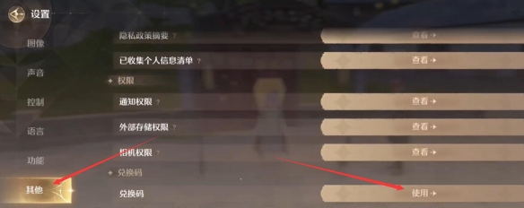 输入兑换码