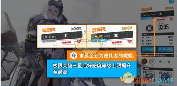 好感度等级上限示意图